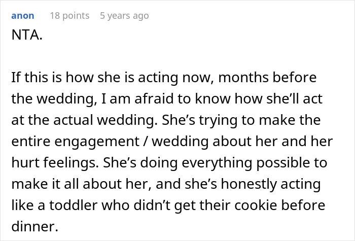 Comment discussing single sister struggling with sibling's engagement, focusing on engagement and wedding tension. Comment discussing single sister struggling with sibling's engagement, focusing on engagement and wedding tension.