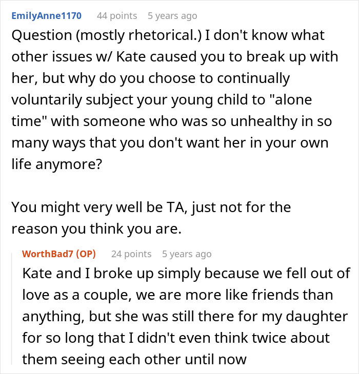 Reddit comments discussing a little girl copying ex’s eating disorder comments and dad upset over her calling bread yucky at 3. Reddit comments discussing a little girl copying ex’s eating disorder comments and dad upset over her calling bread yucky at 3.