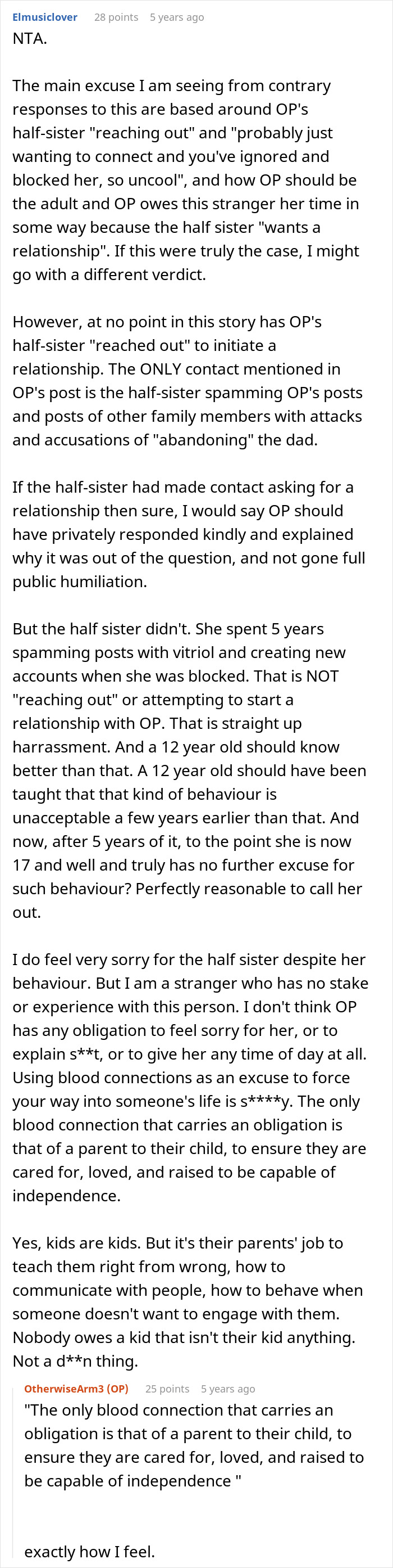 Alt text: Online family dispute over dirty laundry aired by half-sister stalker, with woman putting a decisive stop to it. Alt text: Online family dispute over dirty laundry aired by half-sister stalker, with woman putting a decisive stop to it.