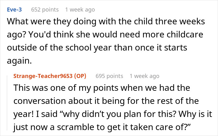 Screenshot of a social media conversation discussing a 40-year-old aunt refusing to babysit and family guilt-tripping. Screenshot of a social media conversation discussing a 40-year-old aunt refusing to babysit and family guilt-tripping.