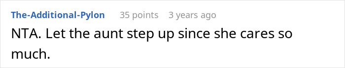 Screenshot of online comment discussing family care dynamics related to sister unwanted siblings adoption situation. Screenshot of online comment discussing family care dynamics related to sister unwanted siblings adoption situation.