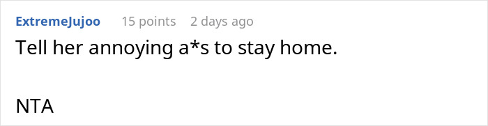 Screenshot of an online comment discussing parents trying to get rid of cat while pregnant sister visits, causing anger. Screenshot of an online comment discussing parents trying to get rid of cat while pregnant sister visits, causing anger.