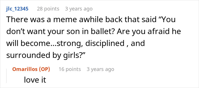 Screenshot of a Reddit conversation discussing gender roles and parenting perspectives related to a kid and a miscarriage. Screenshot of a Reddit conversation discussing gender roles and parenting perspectives related to a kid and a miscarriage.