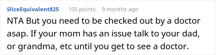 Text message discussing a teen fainting and advice to see a doctor after mom doubts fall was real.