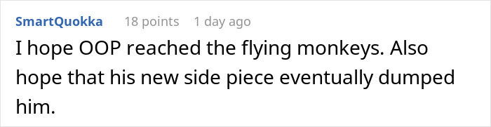 Comment discussing a long-distance romance scandal involving cheating and spreading rumors while abroad. Comment discussing a long-distance romance scandal involving cheating and spreading rumors while abroad.
