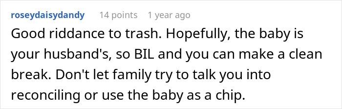 Comment text expressing support for a woman’s world crumbling after husband’s dark secret is revealed early in marriage.