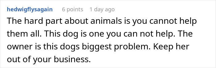Comment discussing difficulties with helping dogs with behavior issues after adoption against shelter advice. Comment discussing difficulties with helping dogs with behavior issues after adoption against shelter advice.