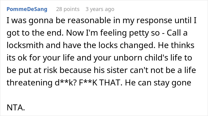 Woman at risk of anaphylaxis as sister-in-law ignores no-peanut rule while husband sides with his sister in conflict.