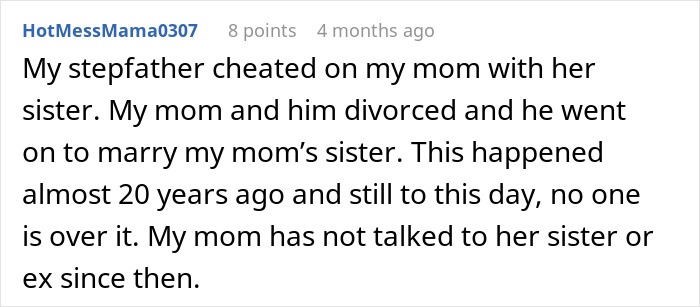 User comment about a woman’s world crumbling after discovering her husband’s betrayal and family secrets.