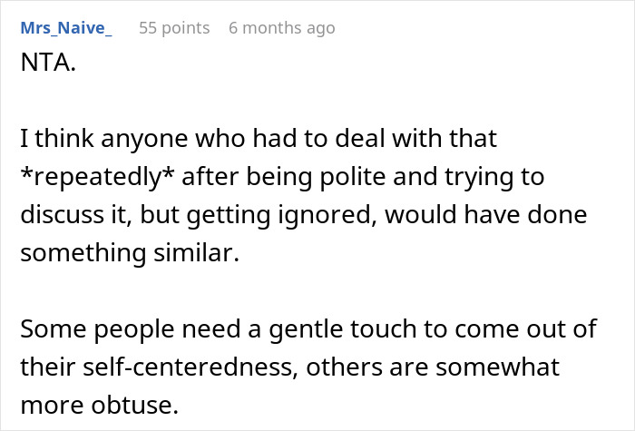 Screenshot of an online comment discussing a neighbor kicking garbage bins left repeatedly on his driveway. Screenshot of an online comment discussing a neighbor kicking garbage bins left repeatedly on his driveway.