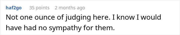 Comment text expressing no sympathy for horrible tenants, relating to landlord finally getting rid of them and seeking revenge. Comment text expressing no sympathy for horrible tenants, relating to landlord finally getting rid of them and seeking revenge.