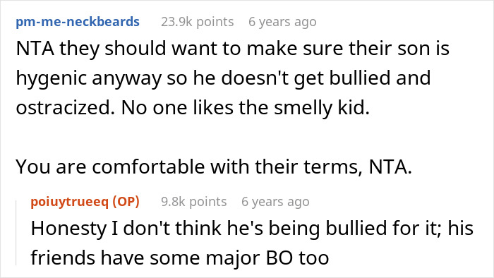 Reddit user comments discussing teen creating a hygiene checklist for brother before school drives and parental reactions. Reddit user comments discussing teen creating a hygiene checklist for brother before school drives and parental reactions.