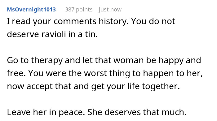 Screenshot of a comment advising a man to seek therapy after sabotaging marriage with an online affair and feeling guilty. Screenshot of a comment advising a man to seek therapy after sabotaging marriage with an online affair and feeling guilty.
