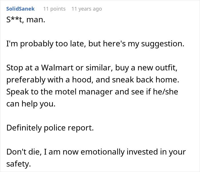 Comment advising someone possibly poisoned by mother to change outfit, seek help, report to police, and prioritize safety. Comment advising someone possibly poisoned by mother to change outfit, seek help, report to police, and prioritize safety.