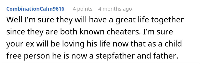 Screenshot of an online comment about a woman’s world crumbling after husband’s dark secret is revealed.