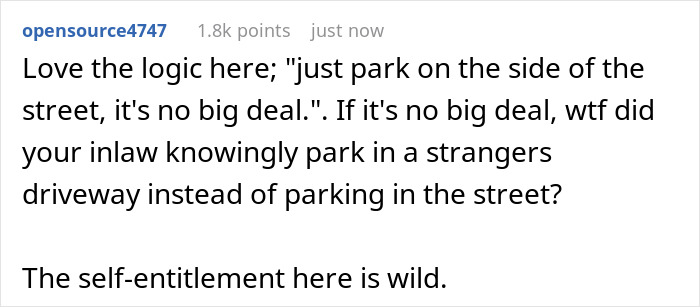 Comment discussing neighbor repeatedly using driveway, highlighting frustration after nurse’s 12-hour shift at work. Comment discussing neighbor repeatedly using driveway, highlighting frustration after nurse’s 12-hour shift at work.