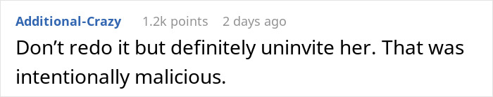 Screenshot of an online comment discussing a bride stuck between loyalty and trust after a bridesmaid leaks the wedding seating chart. Screenshot of an online comment discussing a bride stuck between loyalty and trust after a bridesmaid leaks the wedding seating chart.