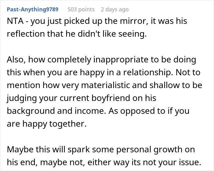 Reddit comment discussing inappropriate behavior of guy telling old friend to date him because he's tall, and her relationship. Reddit comment discussing inappropriate behavior of guy telling old friend to date him because he's tall, and her relationship.