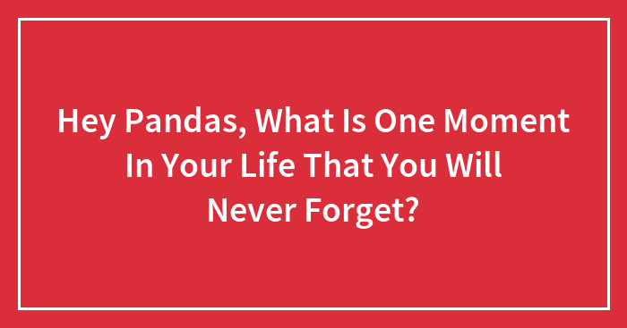 Hey Pandas, What Is One Moment In Your Life That You Will Never Forget?