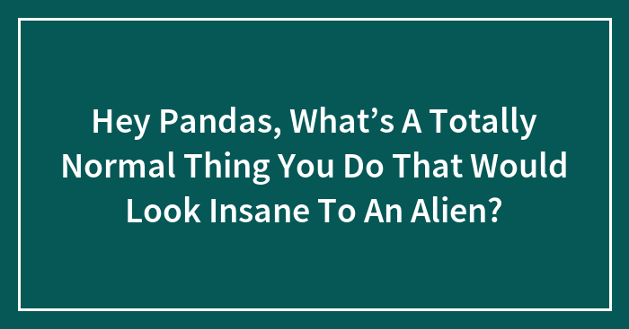 Hey Pandas, What’s A Totally Normal Thing You Do That Would Look Insane To An Alien?