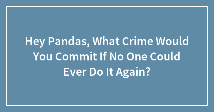 Hey Pandas, What Crime Would You Commit If No One Could Ever Do It Again? (Closed)