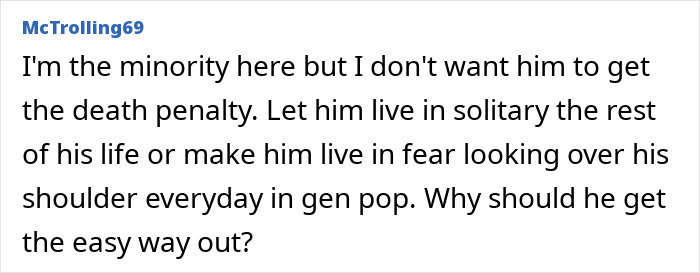 Screenshot of a user comment discussing the sentencing of Charlie Kirk suspect Tyler Robinson after court appearance Screenshot of a user comment discussing the sentencing of Charlie Kirk suspect Tyler Robinson after court appearance