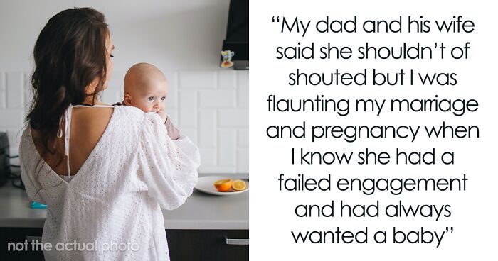 Woman holding baby in kitchen illustrating family dispute over giving baby to sister and custody demands.