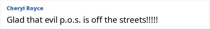 Comment from Cheryl Royce expressing relief about an arrest related to a flight attendant’s mysterious disappearance case. Comment from Cheryl Royce expressing relief about an arrest related to a flight attendant’s mysterious disappearance case.