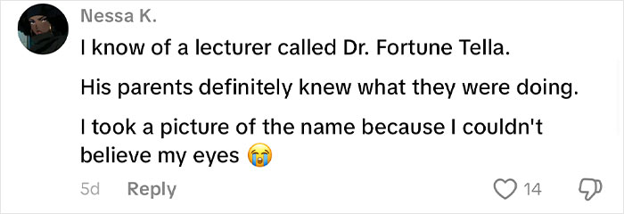 Social media comment about a lecturer named Dr. Fortune Tella, showcasing African names people canāt believe are real. Social media comment about a lecturer named Dr. Fortune Tella, showcasing African names people canāt believe are real.