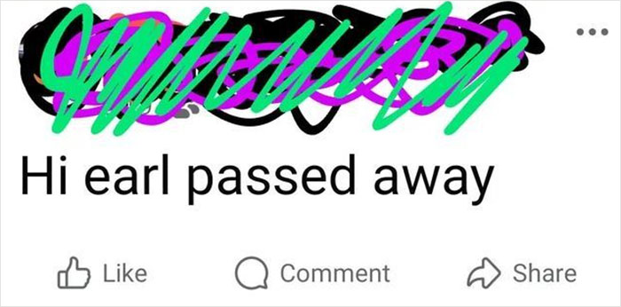 Screenshot of a social media post showing a humorous fail by an older person with technology involving a typo.