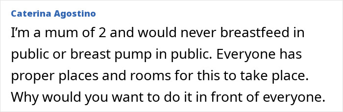 Caterina Agostino expressing views on public breast pumping amid doctor furious after Virgin Australia staff incident. Caterina Agostino expressing views on public breast pumping amid doctor furious after Virgin Australia staff incident.