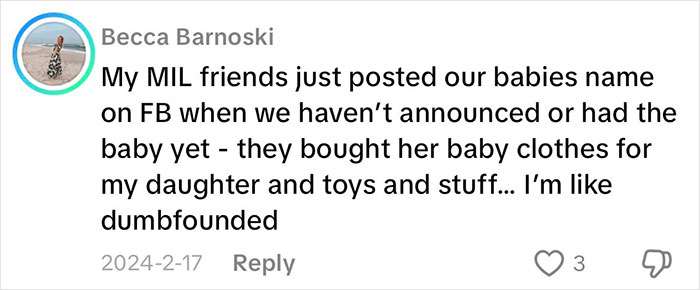 Comment discussing opinions on grandmas having a baby shower and sharing baby details before announcement. Comment discussing opinions on grandmas having a baby shower and sharing baby details before announcement.