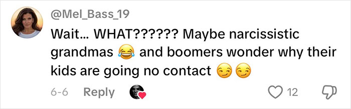 Social media comment reacting to grandmas having a baby shower, expressing strong opinions with emojis included. Social media comment reacting to grandmas having a baby shower, expressing strong opinions with emojis included.