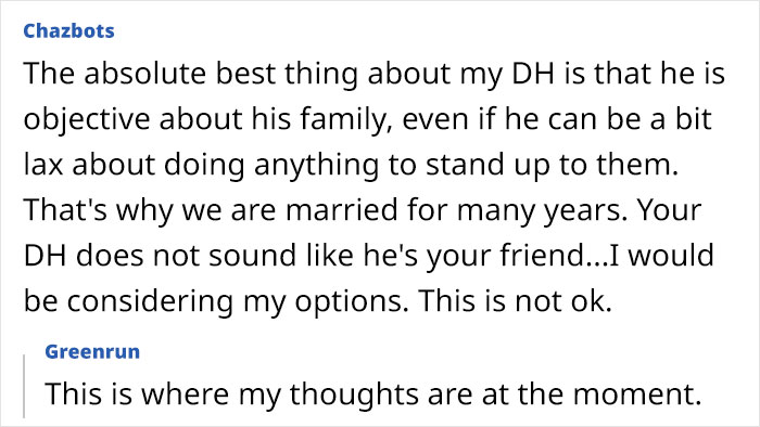 Text conversation about a wife hosting MIL and SIL, with husband calling her fake when she complains in private.