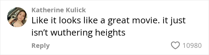 Comment criticizes Margot Robbie and Jacob Elordi Wuthering Heights teaser, sparking debate about the 1800s adaptation. Comment criticizes Margot Robbie and Jacob Elordi Wuthering Heights teaser, sparking debate about the 1800s adaptation.