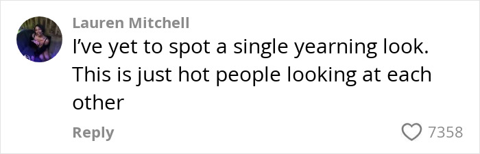 Screenshot of a social media comment discussing the internet reaction to Margot Robbie and Jacob Elordi Wuthering Heights teaser. Screenshot of a social media comment discussing the internet reaction to Margot Robbie and Jacob Elordi Wuthering Heights teaser.