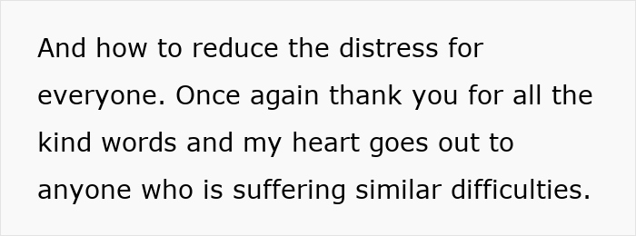 Text on screen discussing how to reduce distress and offering support to those facing similar difficulties with uncontrollable child behavior. Text on screen discussing how to reduce distress and offering support to those facing similar difficulties with uncontrollable child behavior.