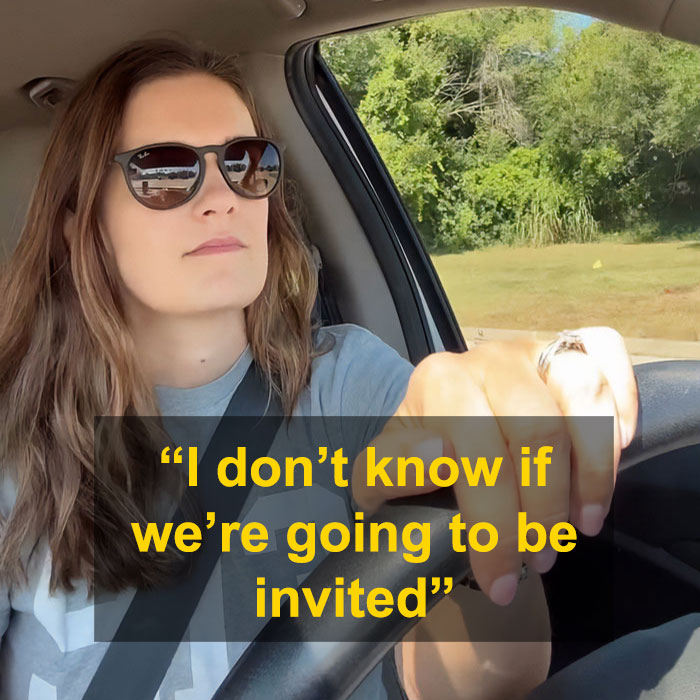 Woman wearing sunglasses driving a car, discussing Taylor Swift’s wedding invitation and daughter’s reaction going viral. Woman wearing sunglasses driving a car, discussing Taylor Swift’s wedding invitation and daughter’s reaction going viral.