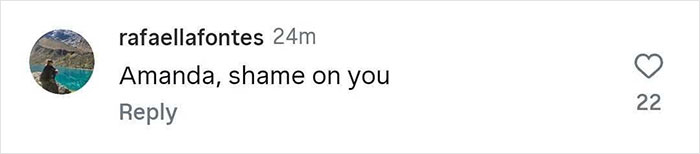 Screenshot of an Instagram comment criticizing Amanda Seyfried amid backlash over her remarks about Charlie Kirk. Screenshot of an Instagram comment criticizing Amanda Seyfried amid backlash over her remarks about Charlie Kirk.