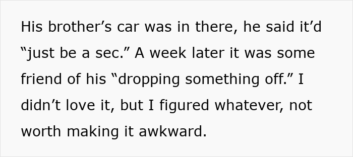 Text excerpt describing a nurse returning from a 12-hour shift and confronting a neighbor repeatedly using her driveway. Text excerpt describing a nurse returning from a 12-hour shift and confronting a neighbor repeatedly using her driveway.