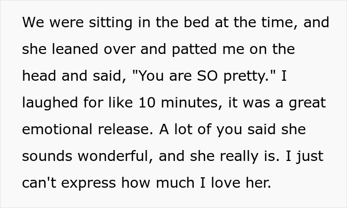 Text passage about emotional release and love, related to parents making son raise seven younger siblings and family struggles.