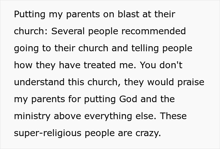 Text describing a son forced to raise his 7 younger siblings by parents who later turned against him as an adult.