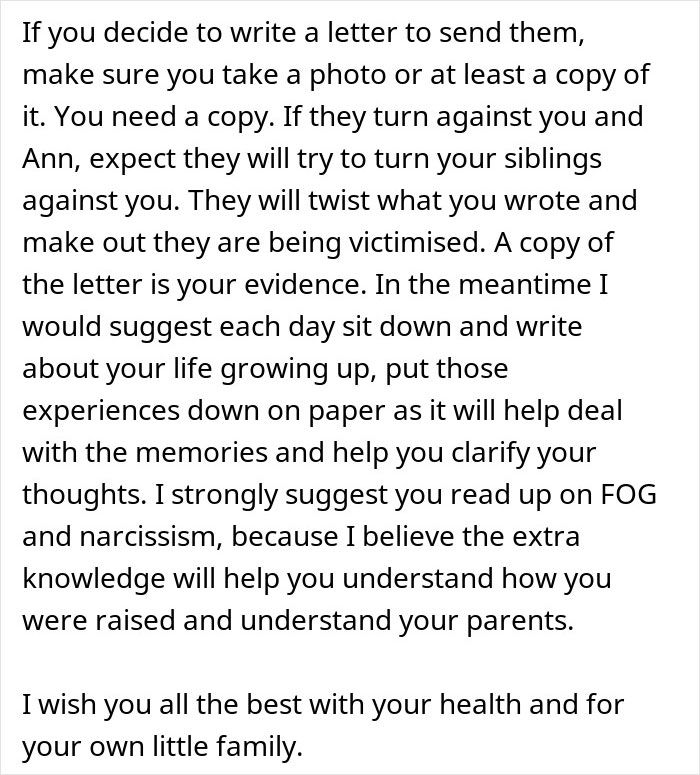 Text advice on dealing with parents who made son raise younger siblings and turned against him as an adult.