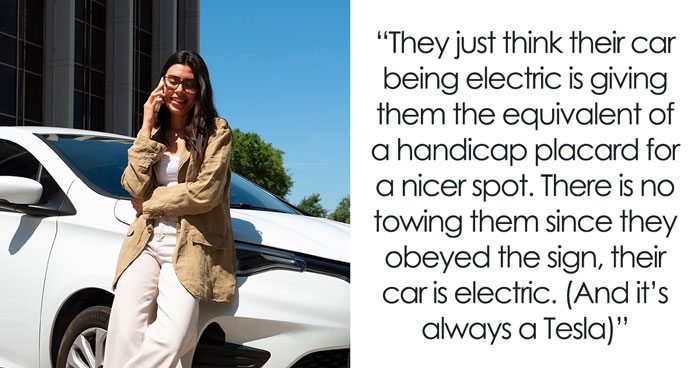 Driver Gets Back At Man Who Blocked An EV Charging Spot With His Tesla By Ruining His Yoga Session