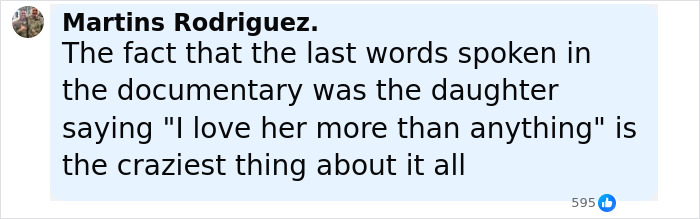 Comment by Martins Rodriguez about a daughter's last words in a documentary revealing emotional family secrets. Comment by Martins Rodriguez about a daughter's last words in a documentary revealing emotional family secrets.