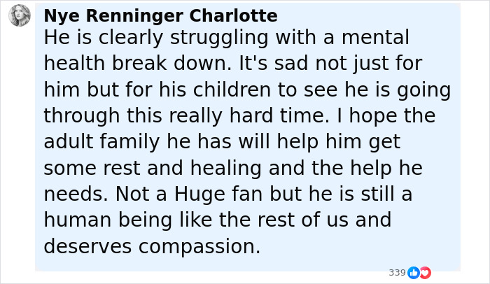 Comment expressing concern over Kanye West’s mental health and impact on his daughter North amid public betrayal list. Comment expressing concern over Kanye West’s mental health and impact on his daughter North amid public betrayal list.