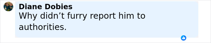 Comment on social media questioning why furry did not report Minneapolis suspect to authorities. Comment on social media questioning why furry did not report Minneapolis suspect to authorities.