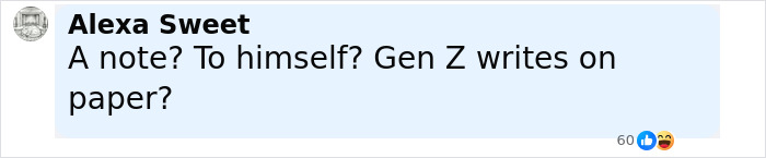 User comment on social media in black text on light blue background discussing a note possibly linked to FBI evidence of Tyler Robinson and Charlie Kirk assassination. User comment on social media in black text on light blue background discussing a note possibly linked to FBI evidence of Tyler Robinson and Charlie Kirk assassination.