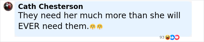 Screenshot of a social media comment by Cath Chesterson reacting to J.K. Rowling’s brutal response to Emma Watson. Screenshot of a social media comment by Cath Chesterson reacting to J.K. Rowling’s brutal response to Emma Watson.