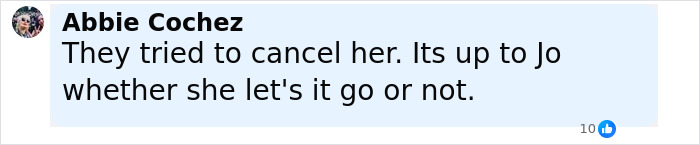 Facebook comment by Abbie Cochez discussing the controversy involving J.K. Rowling and Emma Watson. Facebook comment by Abbie Cochez discussing the controversy involving J.K. Rowling and Emma Watson.